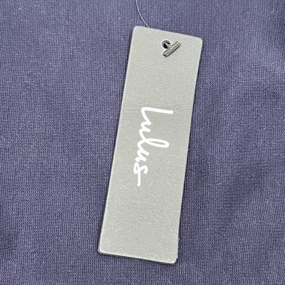 Lulus How Much I Care Midnight Blue Off-the-Shoulder Midi Dress NWT Size Small - Picture 6 of 6